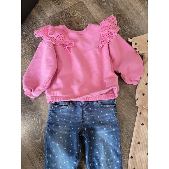 Cat & Jack Zara Toddler Girls set of 3 Outfits size‎ 4t Pants and Shirts #7 - Picture 2 of 6